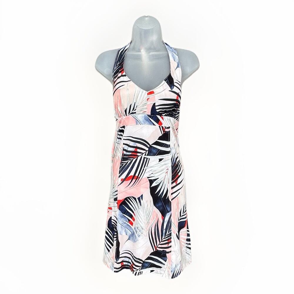 Athleta Pack Everywhere Halter Dress Womens Sz 8 Tropical Lightweight Beach